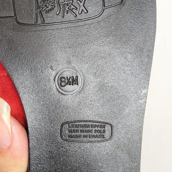 Vintage 80-90s red suede flats - Picture 14 of 16